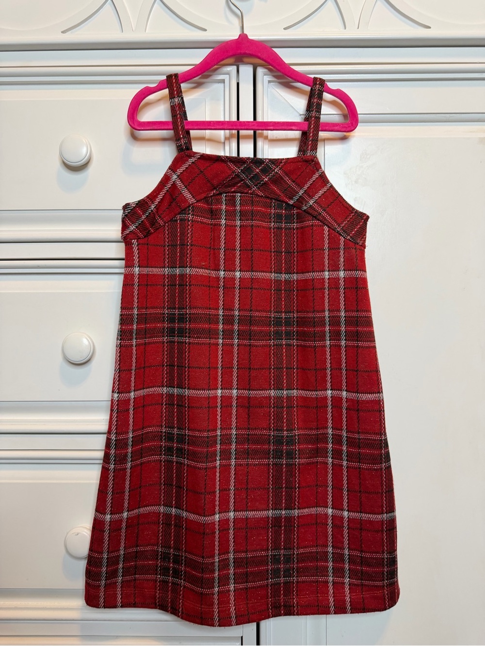 SO Girls Size 8 Red Plaid Sleeveless Holiday Dress